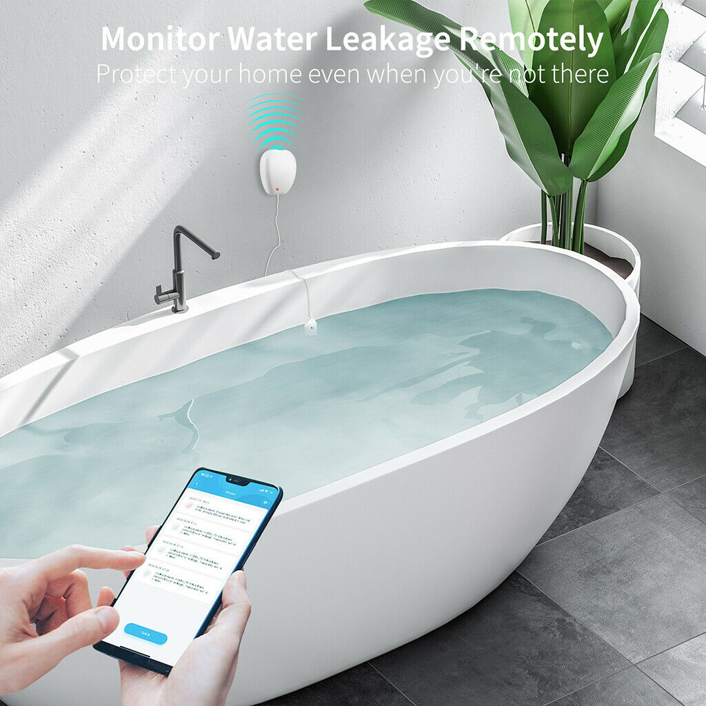 Smart Water Alarm Tub Water Overflow Security Sensor Home Garage Alert