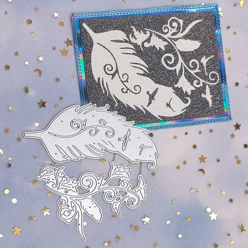 Feather Metal Cutting Dies Stencil DIY Scrapbooking Album Paper Card Template