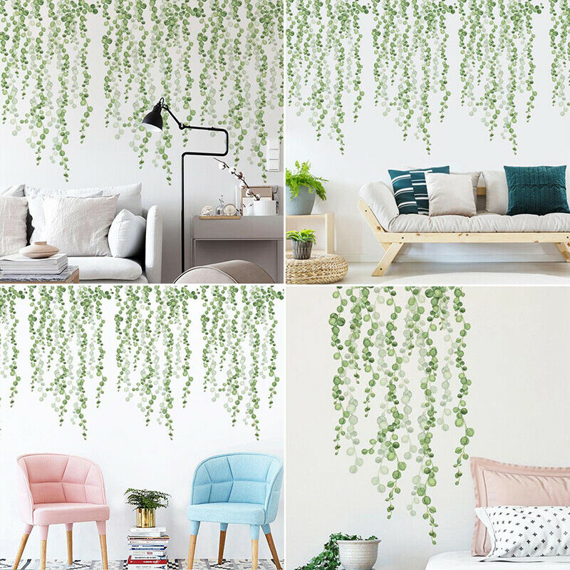 Plants Green Leaves Living Room Bedroom Decor Wall Stickers Diy Wall Door DeBDD