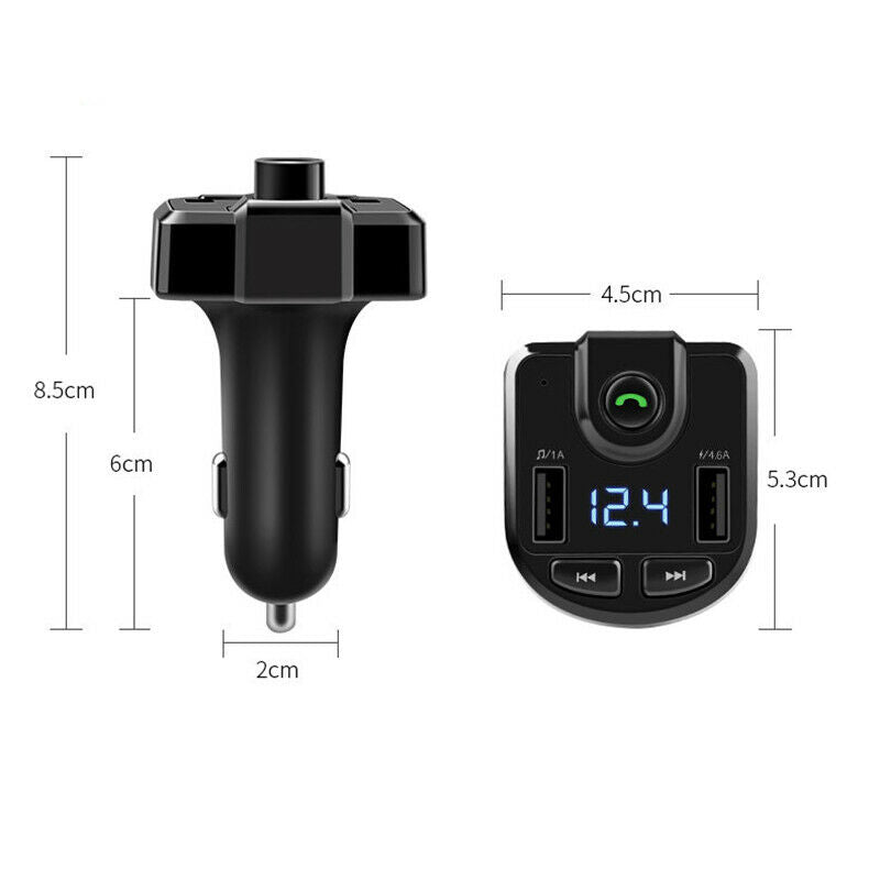 12V/24V Car Trucks Bluetooth Receiver MP3 Player Cigarette Lighter USB Charger