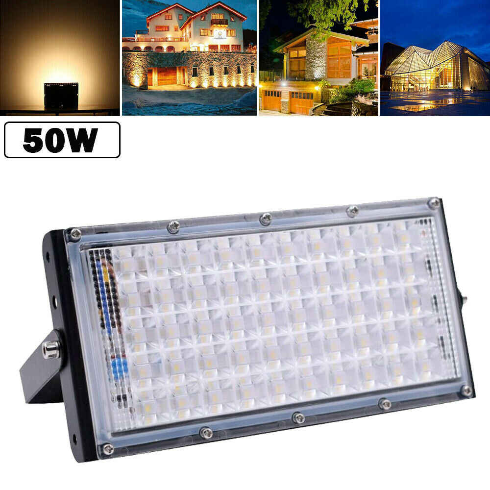 new 50W LED Flood Light 4000LM Super Bright Security Lights Waterproof White New