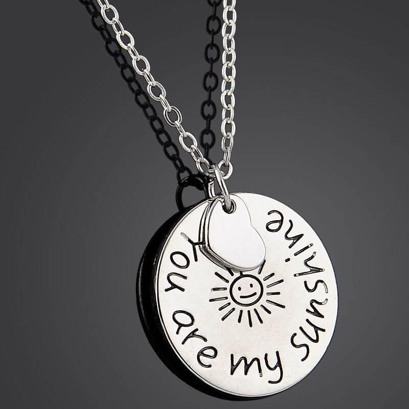 You are my sunshine Love Letters Pendant Charm Necklace Best Friends Lover Gift