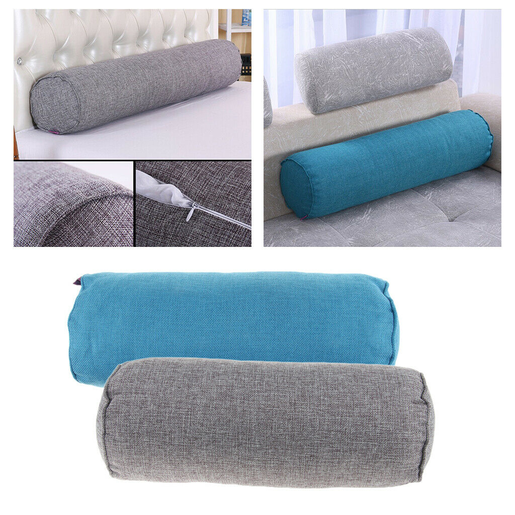 2Pcs Neck Roll Pillow Cervical Bolster Round Back Lumbar Cushion Support