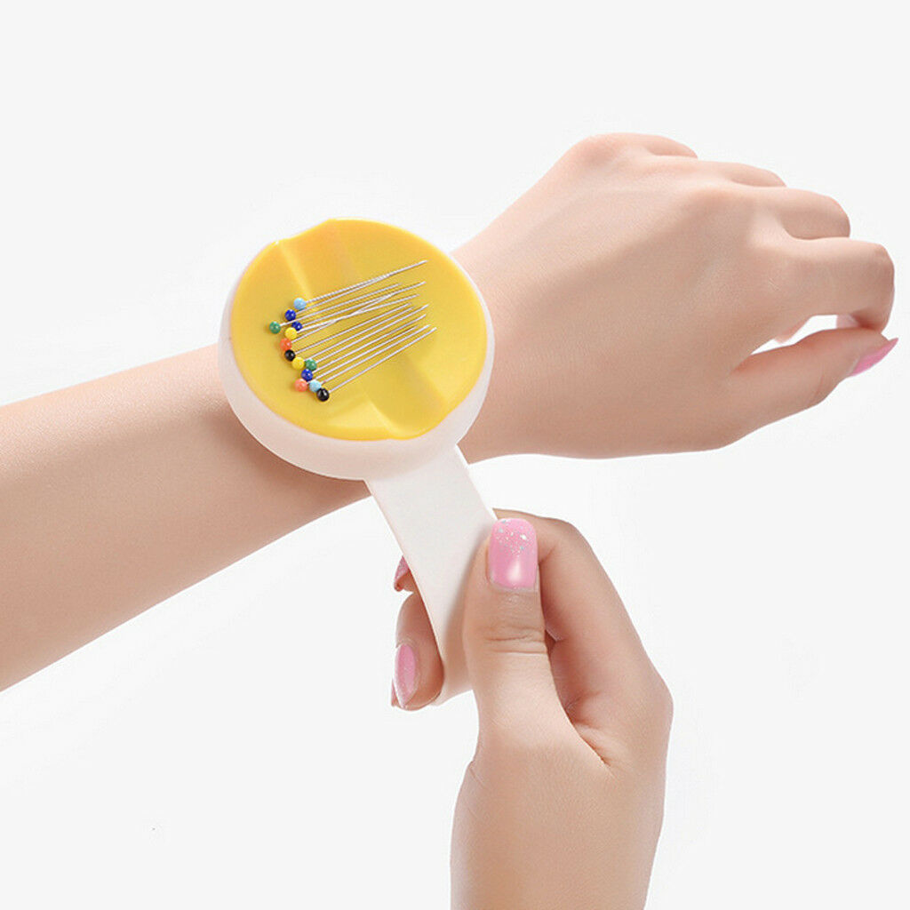 Yellow Magnetic Wristband Pin Holder Creative Sewing Gadget for Craft Supply