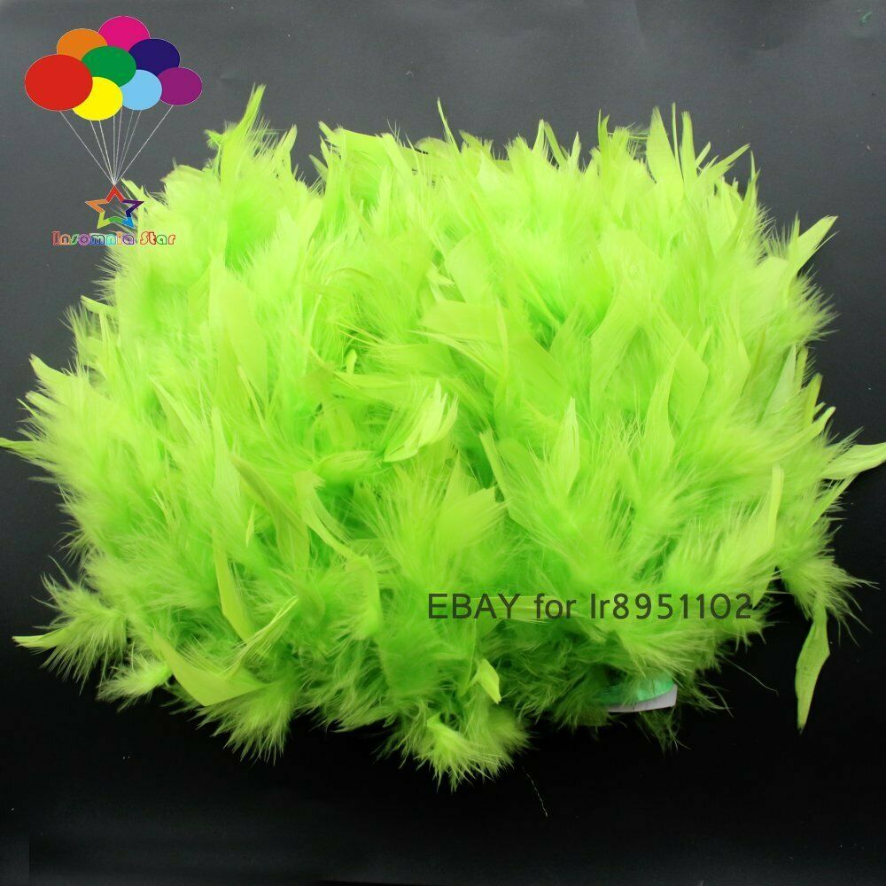 2 Meter Dyed fruit green Turkey feather fringe trim 6-8inches chandelle marabou