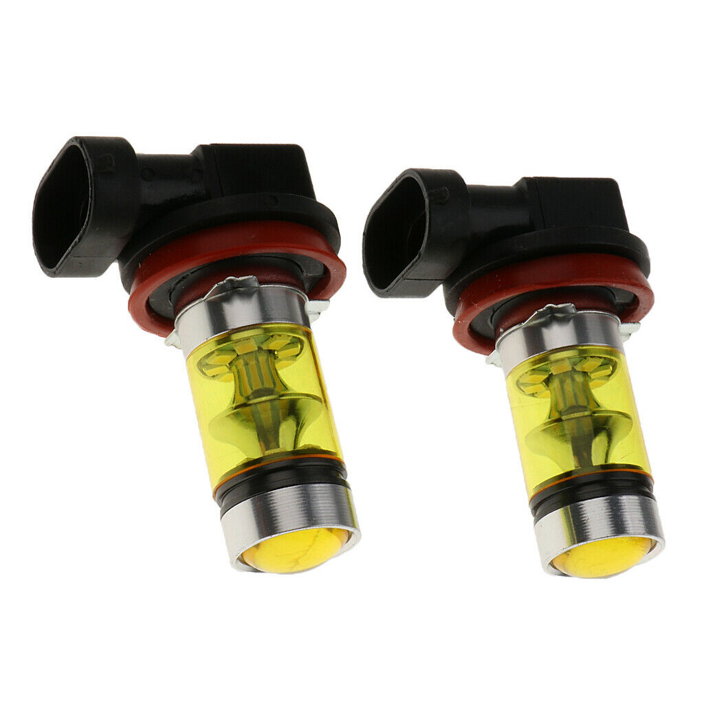 2pcs Yellow H11 100W Auto Car Head Light Lamp LED Bulbs Quick Response