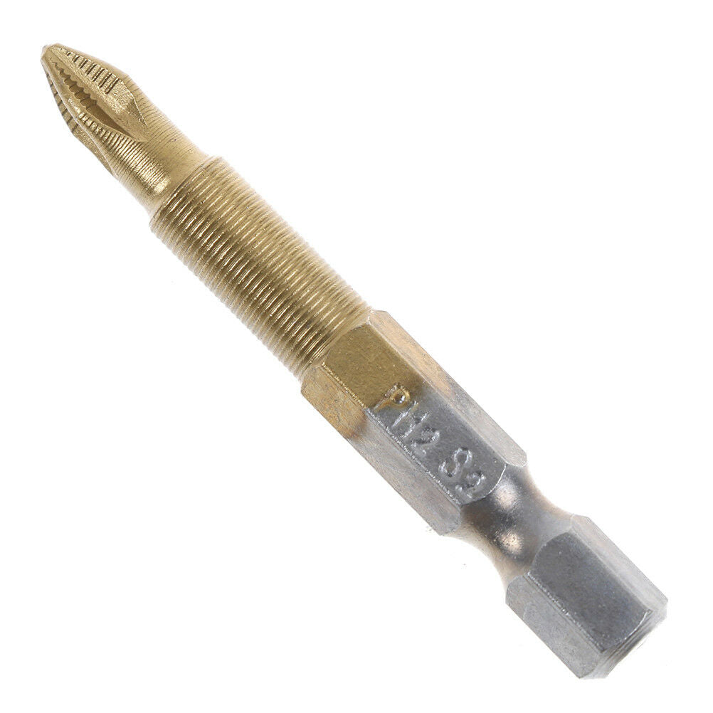 5durable anti slip titanium coated hex shank PH2 electric screwdriver bits 50_DD