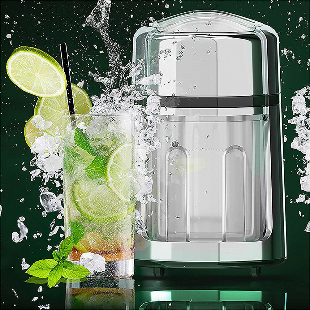 Portable Hand Crank Manual Ice Crusher Round Household Shaver Snow Cone Maker
