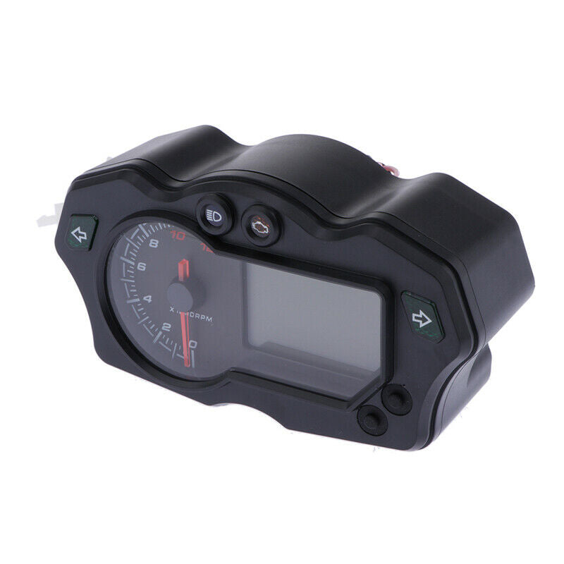 12000RPM 12V Motorcycle 7Color Backlight LCD Digital Speedometer Tacho Odo Gauge