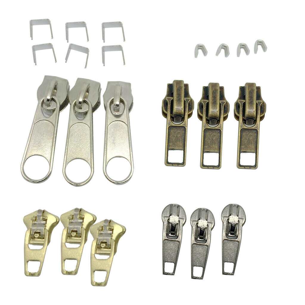 Metal Zipper Repair Kits Zip Slider for Jeans Skirts Purses Sweatshirts