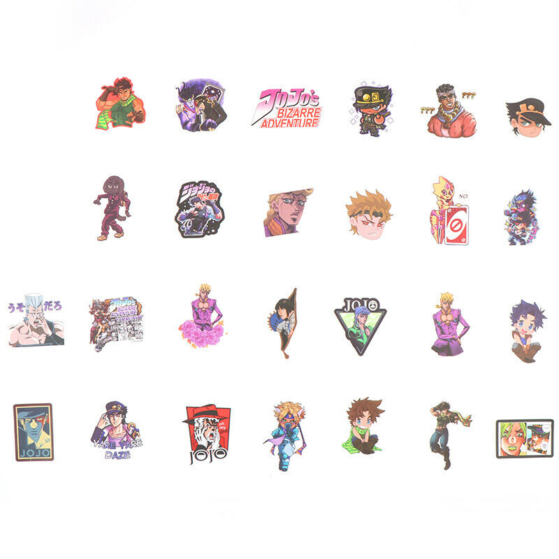 50Pcs Jojos Bizzare Adventure Stickers For Motorcycle Laptop Bicycle Skatebo^DD
