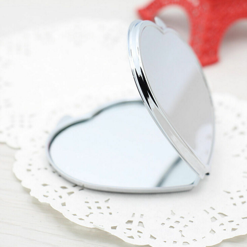 Heart Shape Compact Two-sided Make Up Tool Mirror Cosmetic Pocket Mirro.l8