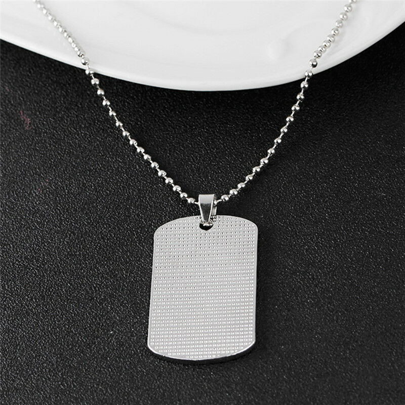 Father Son Dog Tag Link Chain Pendant Necklace Kids Love Gift Military Pe.l8