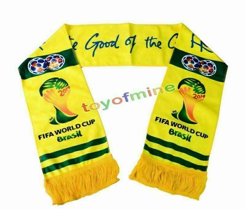 2014 Brazil Scarf Set 2 Scarves Mascot Fuleco Football World Cup for Soccer Fans
