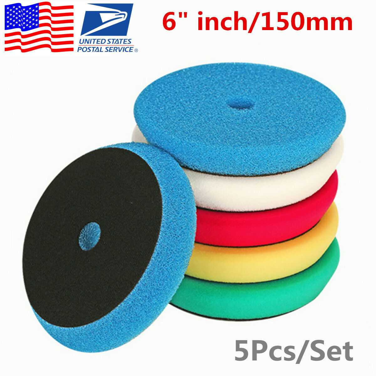 5Pcs 6 Inch 150mm Polishing Pad Waxing Buffing Pad For RO/DA Car Polisher Sander