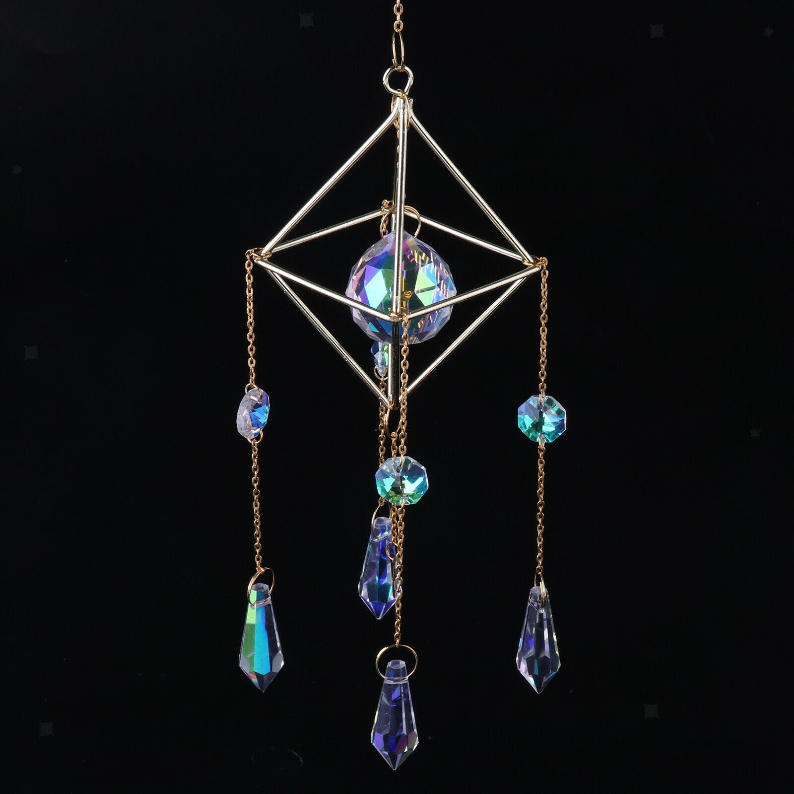 Geometric Crystal Suncatcher   Garden Home Window Hanging Decor