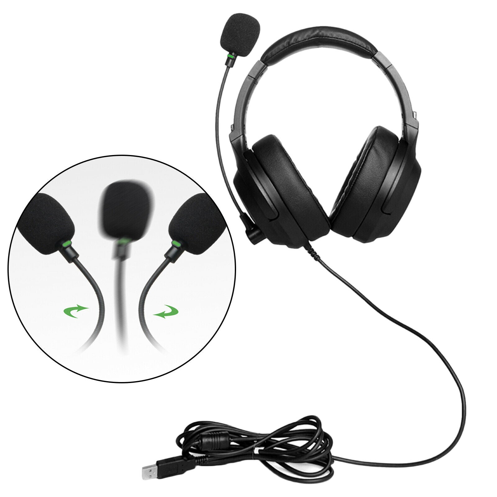 Noise-canceling Headphones with Mic In Line Control Lightweight for Testing