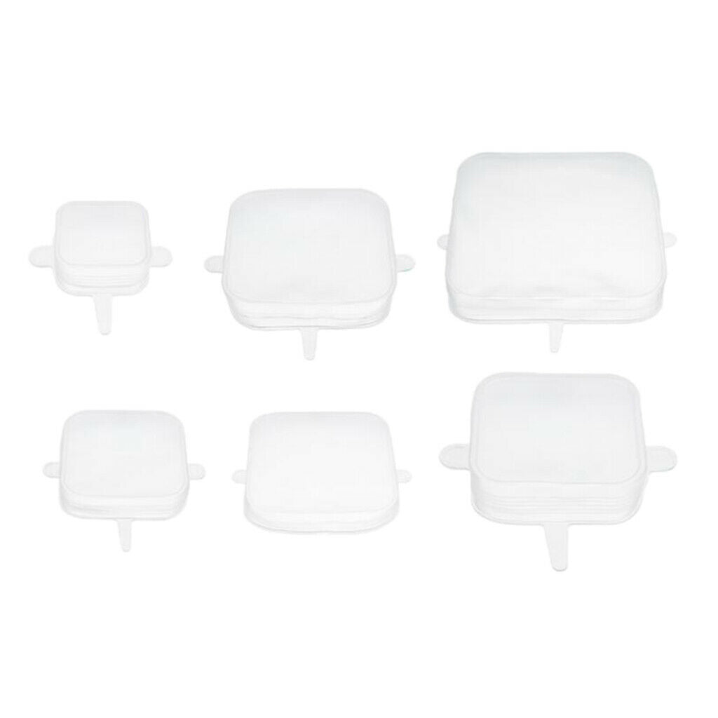12pcs Silicone Stretch Lids Reusable Kitchen Freezer Safe for Bowls Dishes