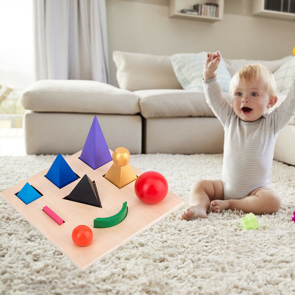 Geometric Multiple Shape Puzzle Board Wooden Block Match Game Geography Puzzle