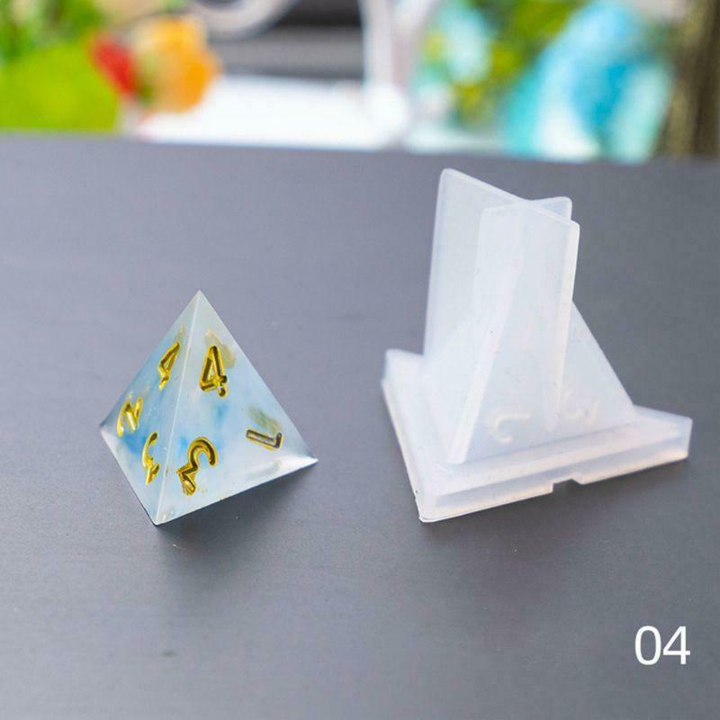 DIY Crystal Epoxy Mold Dice Fillet Shape Multi-spec Digital Game Silicone Moulds