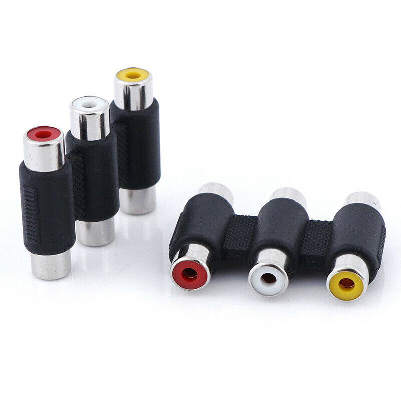 1PC 3 RCA AV audio video female to female jack coupler adapter 3RCA connec * Tt