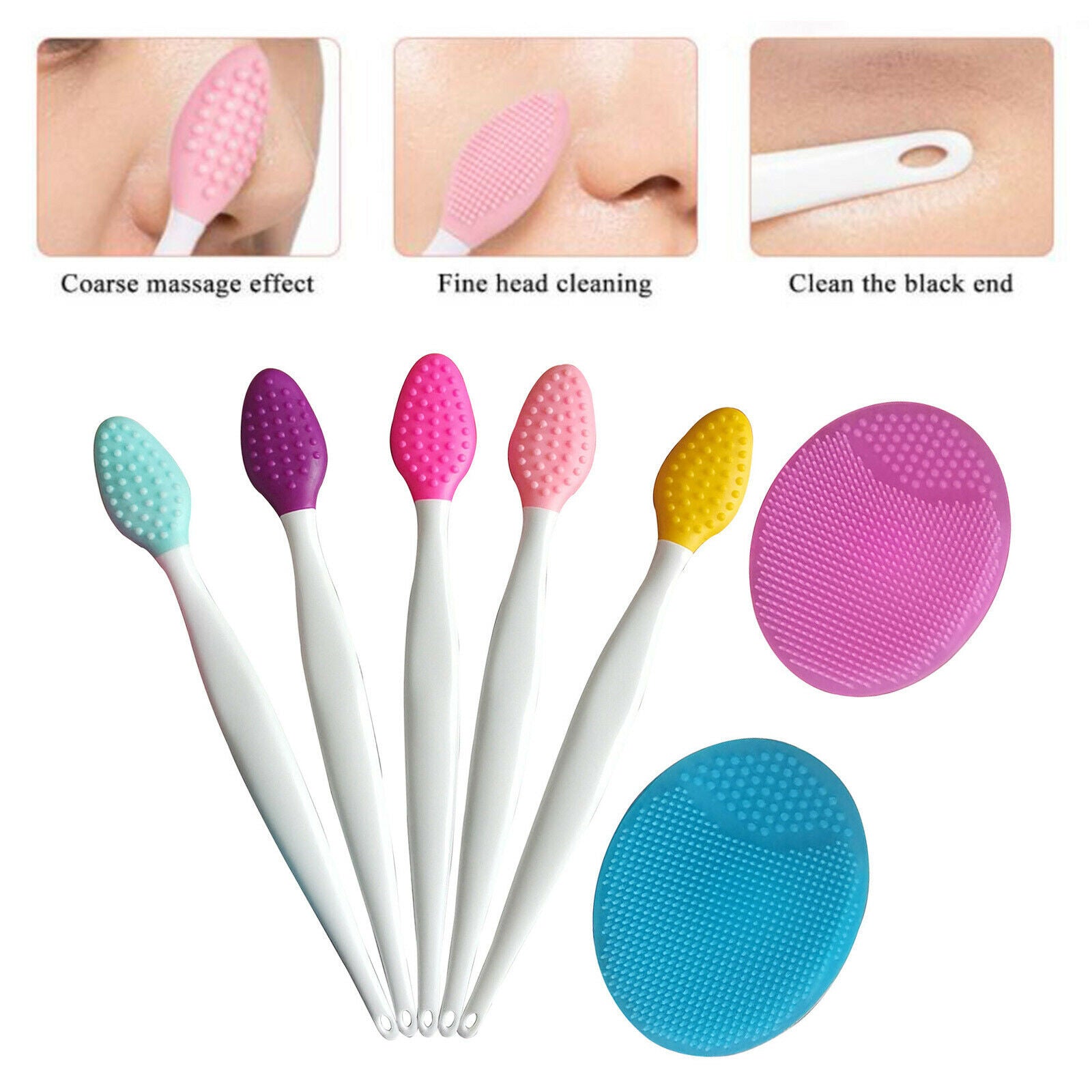 5Pcs Silicone Lip Brush with 2Pcs Facial Brushes for Fuller Lip Appearance