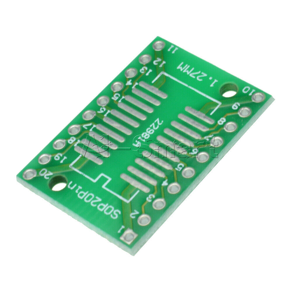 20PCS SSOP20 SOP20 TSSOP20 DIP20 0.65/1.27mm PCB SMD DIP/Adapter Plate Pitch