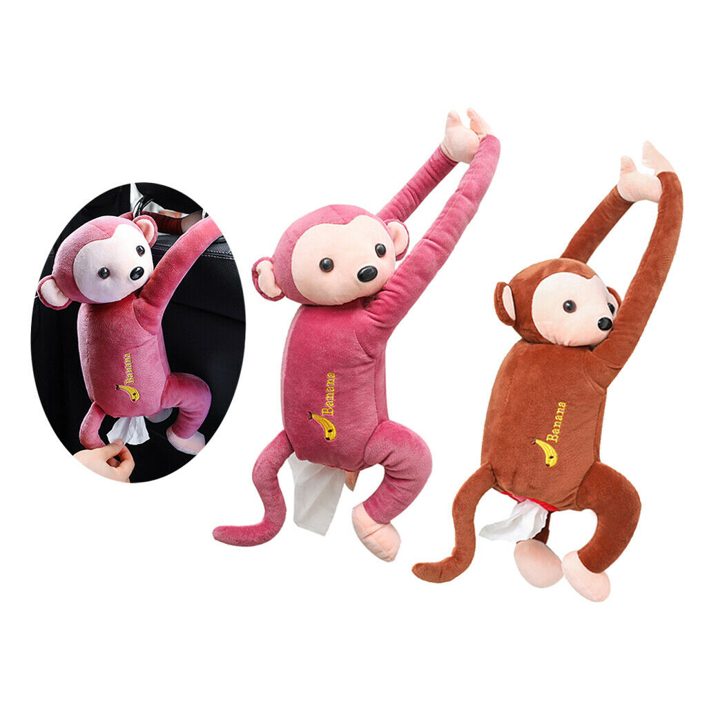 Plush Animal Cartoon Tissue Box Monkey Napkin Box Paper Holder Cover Home/Car