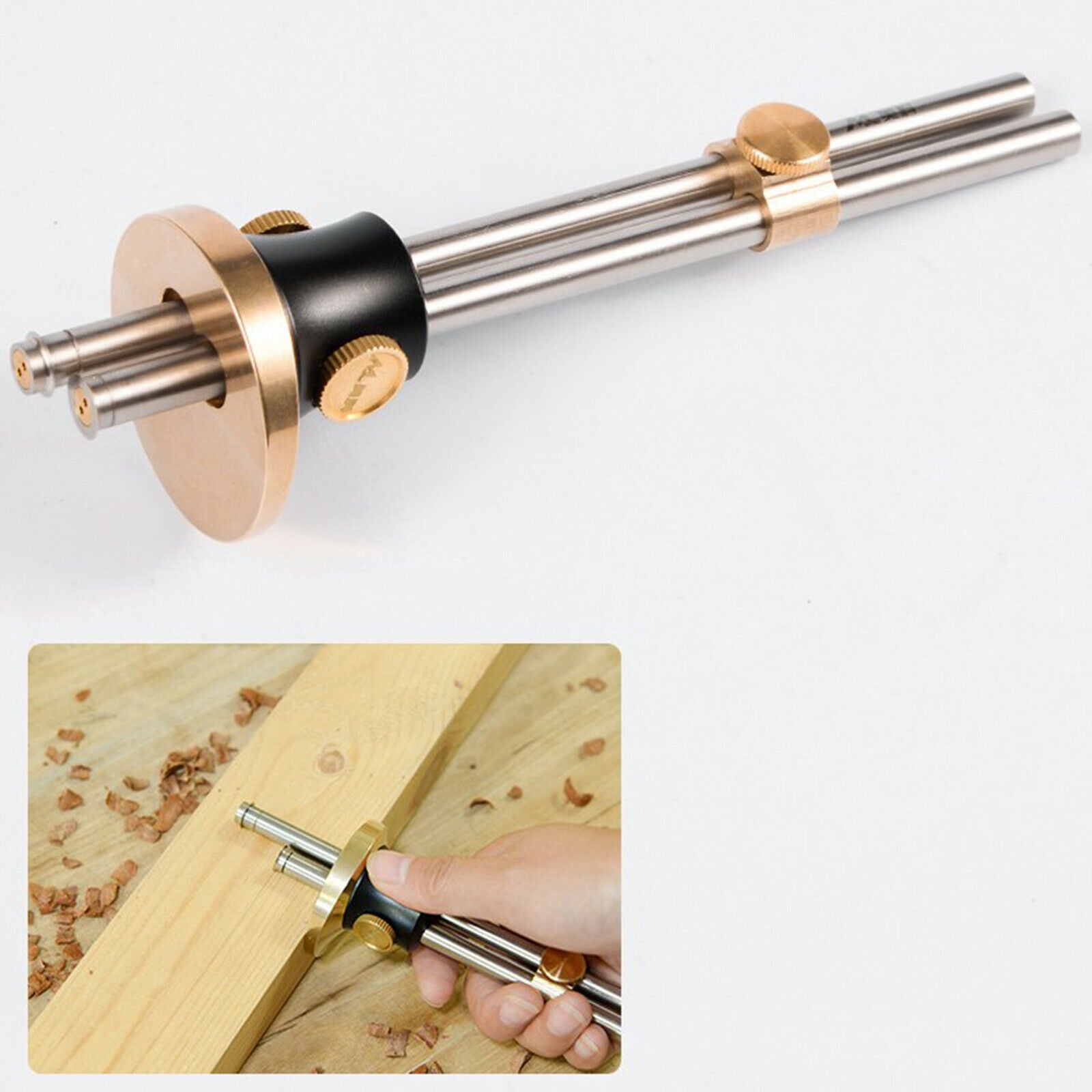 Woodworking Wheel Marking Gauge 2 Wheel Cutters for Carpenter Precision