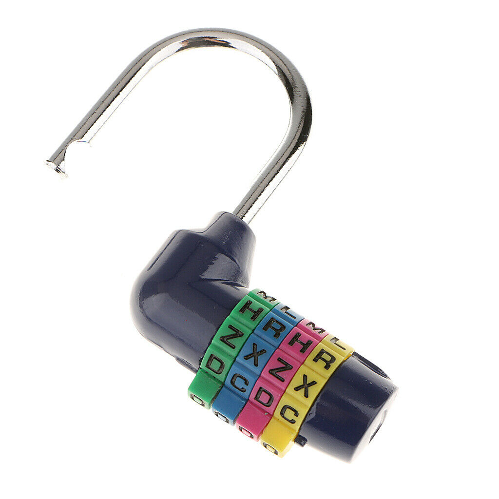 Resettable Word Combo Lock Suitcase Luggage Black&Blue Code Password Padlock