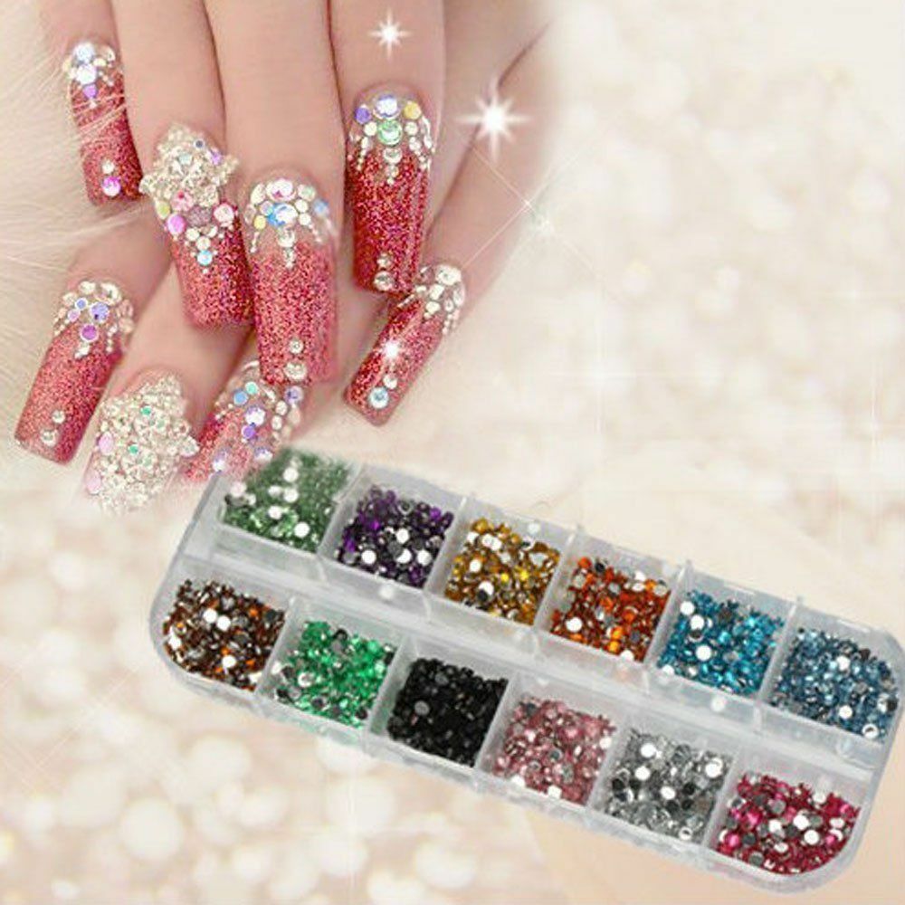 3000pcs Charm Nail Art Rhinestones Glitters Acrylic Wheel Decor Manicure Tools