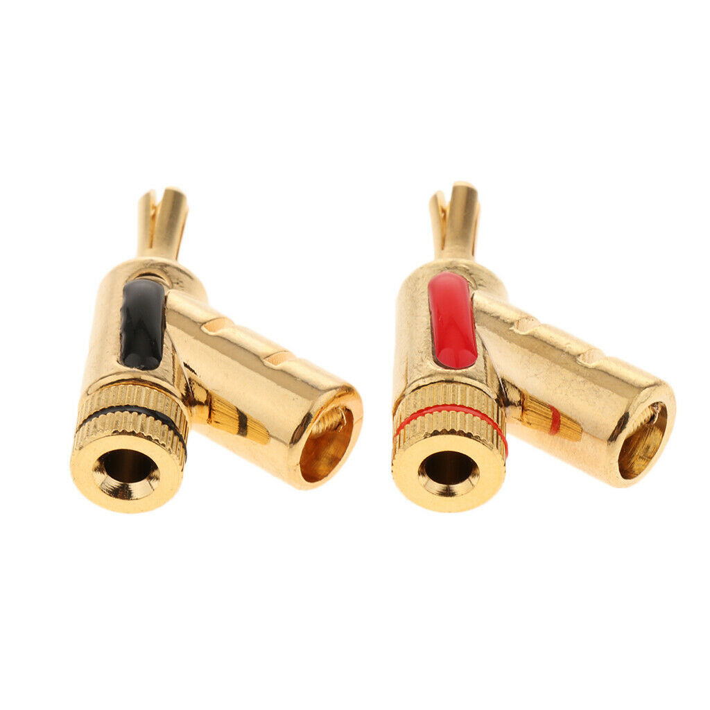 2pcs/Set 4mm Banana Plug Speaker Wire Self-Lock HiFi Terminal Connectors