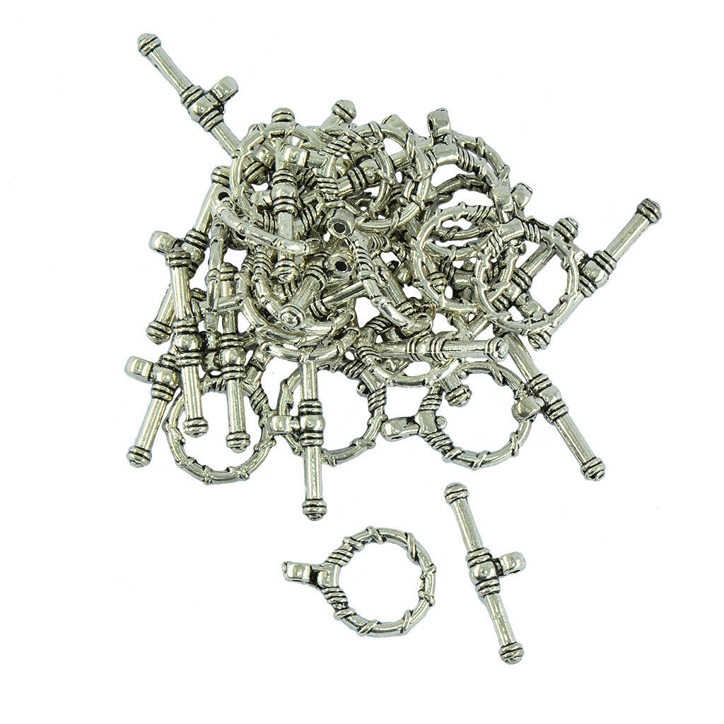 Set of 20 pcs. O and T shaped clasps jewelry making clasp