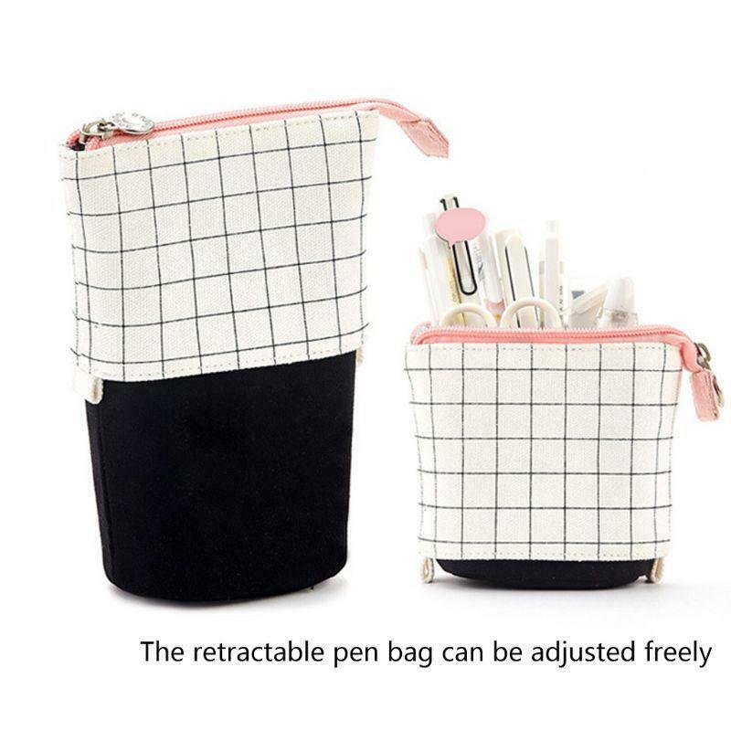 Stand Up Pencil Holder Telescopic Pencil Case Pen Box Stationery Pouch Bag