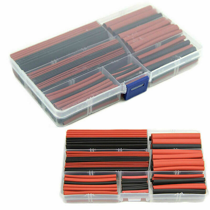 150pcs Polyolefin 2:1 Heat Shrink Tubing Tube Sleeving Wrap Wire Kit Cable +Case