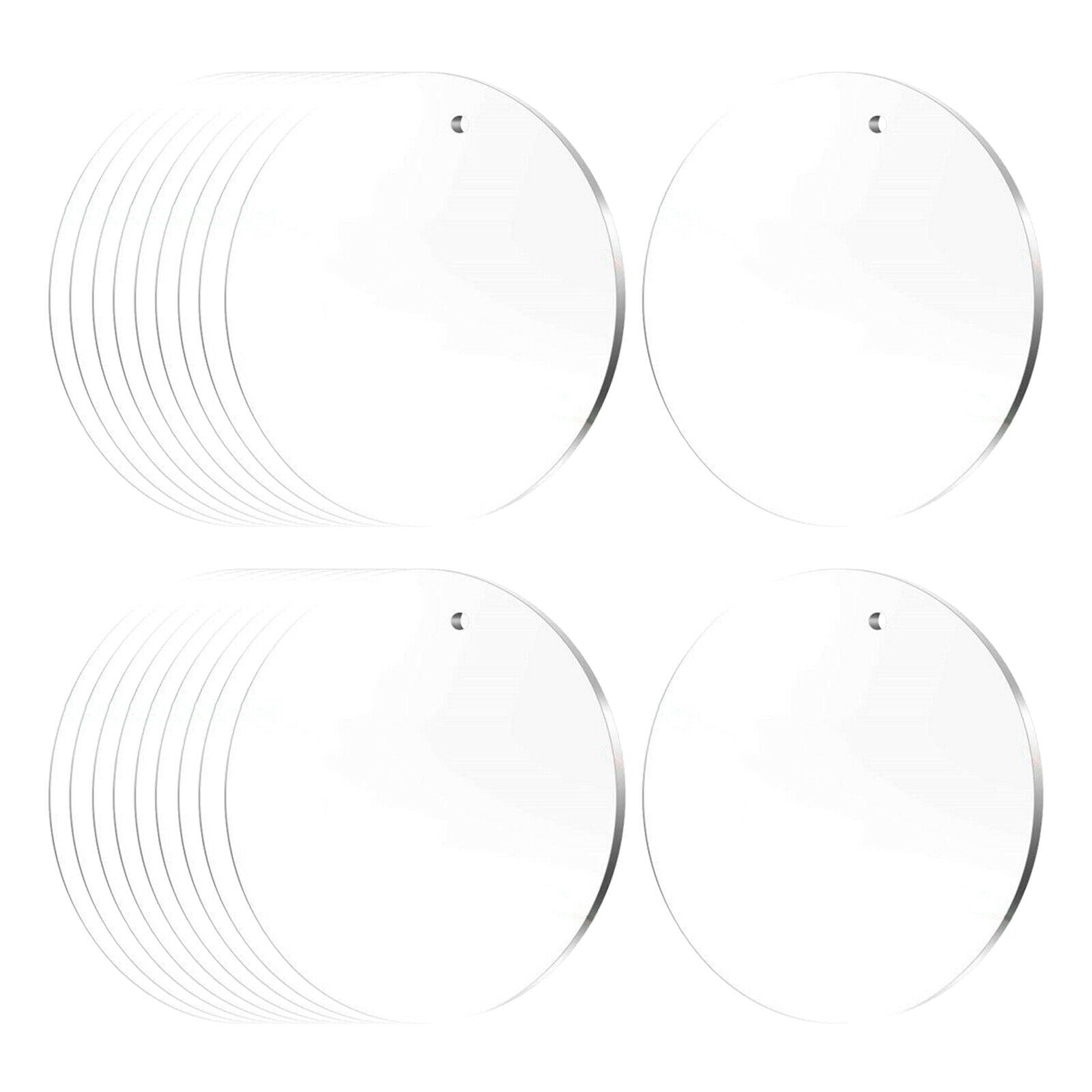 20pcs Acrylic Keychain Blanks Clear Disc 3Inch Keychain Jewelry Making