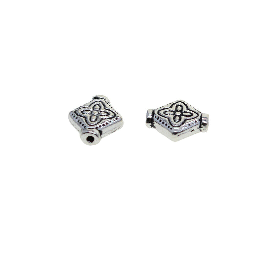 100 Pieces Metal Flower Craved Beads Loose for Jewelry Findings Crafts