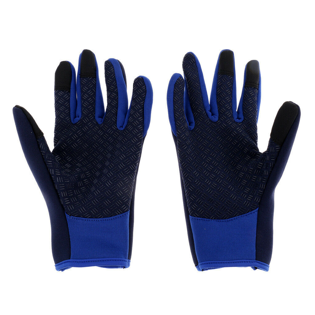 Men Women Winter Warm Gloves Motorcycle Touch Screen Gloves S  Blue