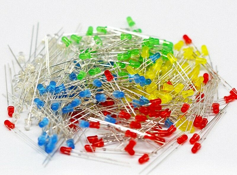 500pcs 3mm (R Y G B W) Round LEDs LED with 150pcs Resistor Assortment Kit [M1]