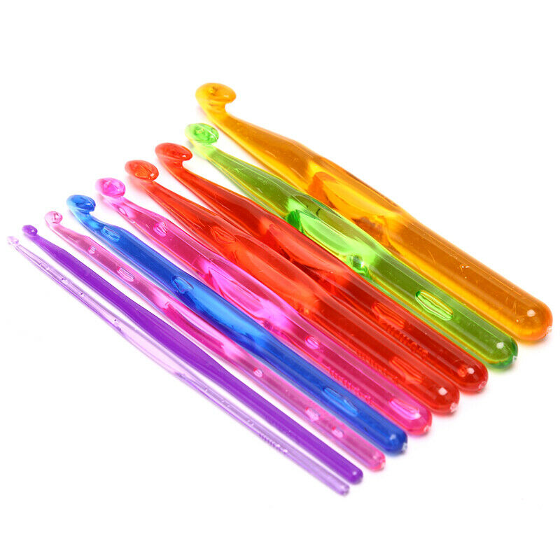9Pcs/Set Crochet Hooks Needles Hook 3mm to 12mm Acrylic Needle Knitting C.l8