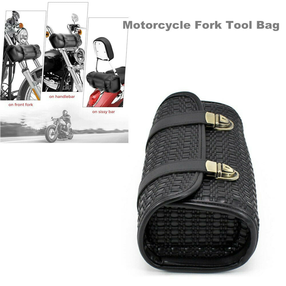 Motorcycle Handlebar Bag Fork Tool Bag Black for Dirt Bike Sissybar Storage Bag
