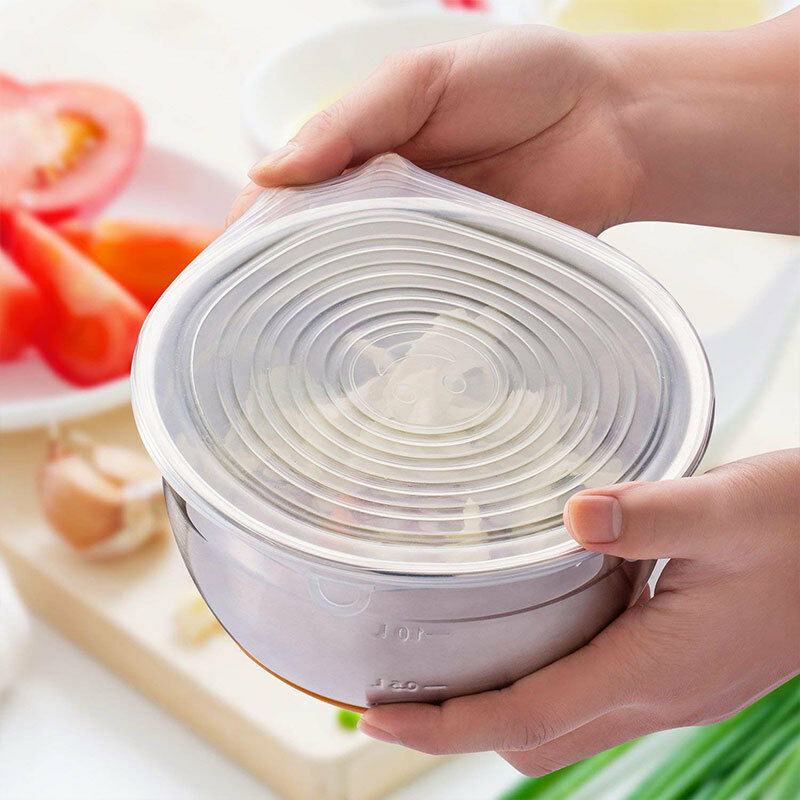 6 X Lid Universal Extensible Hermetic Silicone Square Oval Rectangle New