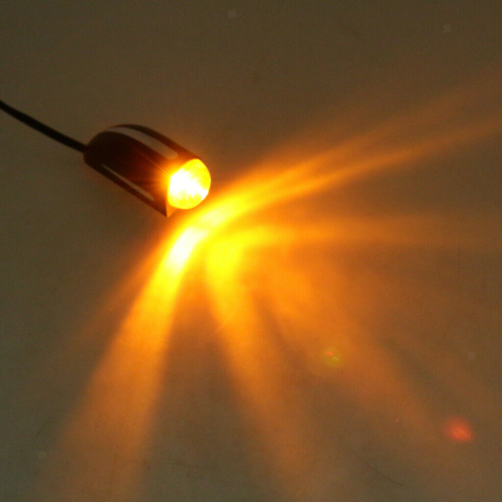 2Pcs Heavy Duty Motorcycle Bullet Turn Signals Blinker Amber Indicator Light
