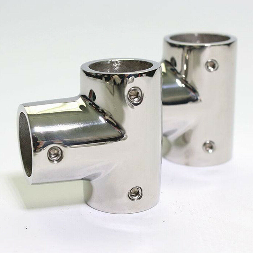 2X 90 Degree 7/8inch 3Way Corner Elbow,7/8 inch Pipe Hand Rail Tee for Boat