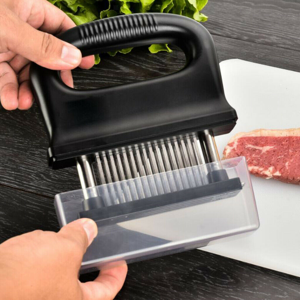 Meat Tenderizer Steak Pork Prongs Cooking Tool - Stainless Steel 48 Needle Blade