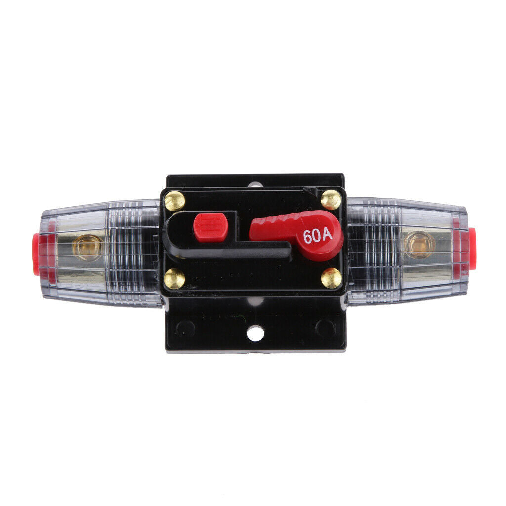 Manual Reset Breaker 12v/24v Car Auto Boat Reset Switch Fuse Holder 60A 01