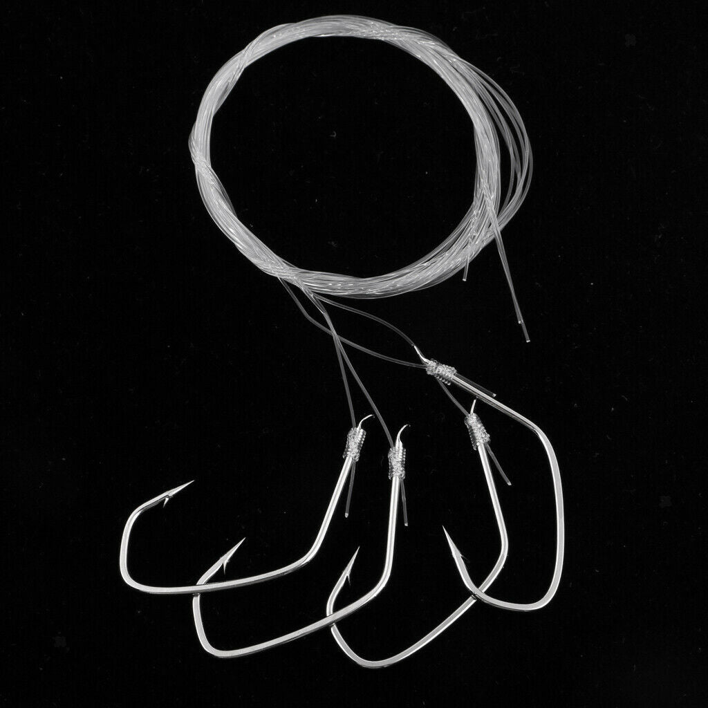 3 Set Fishing Wire Leader with Single Hooks (10pcs Fishing Hooks)