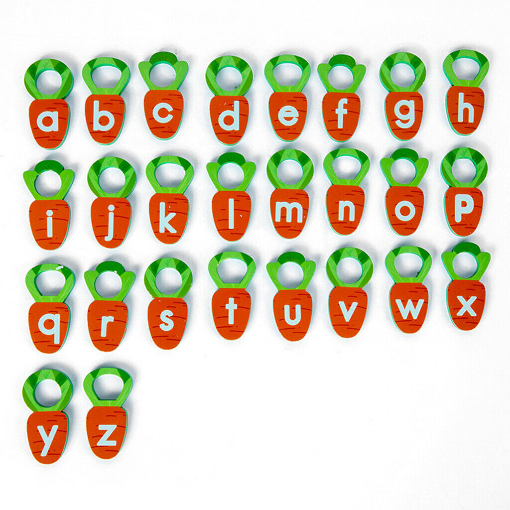 Wooden Montessori Toys Carrot Harvest Letters Alphabets for Toys Kids