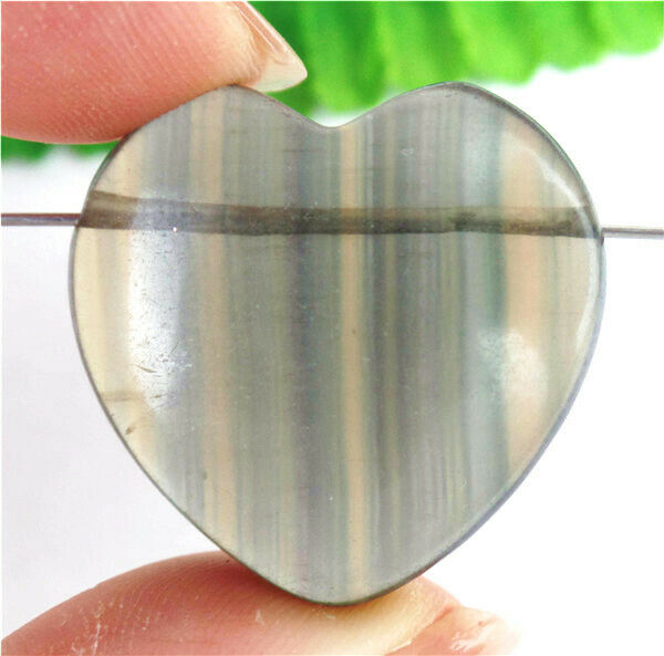 30x30x9mm Natural Green Fluorite Love Heart Pendant Bead HL83527