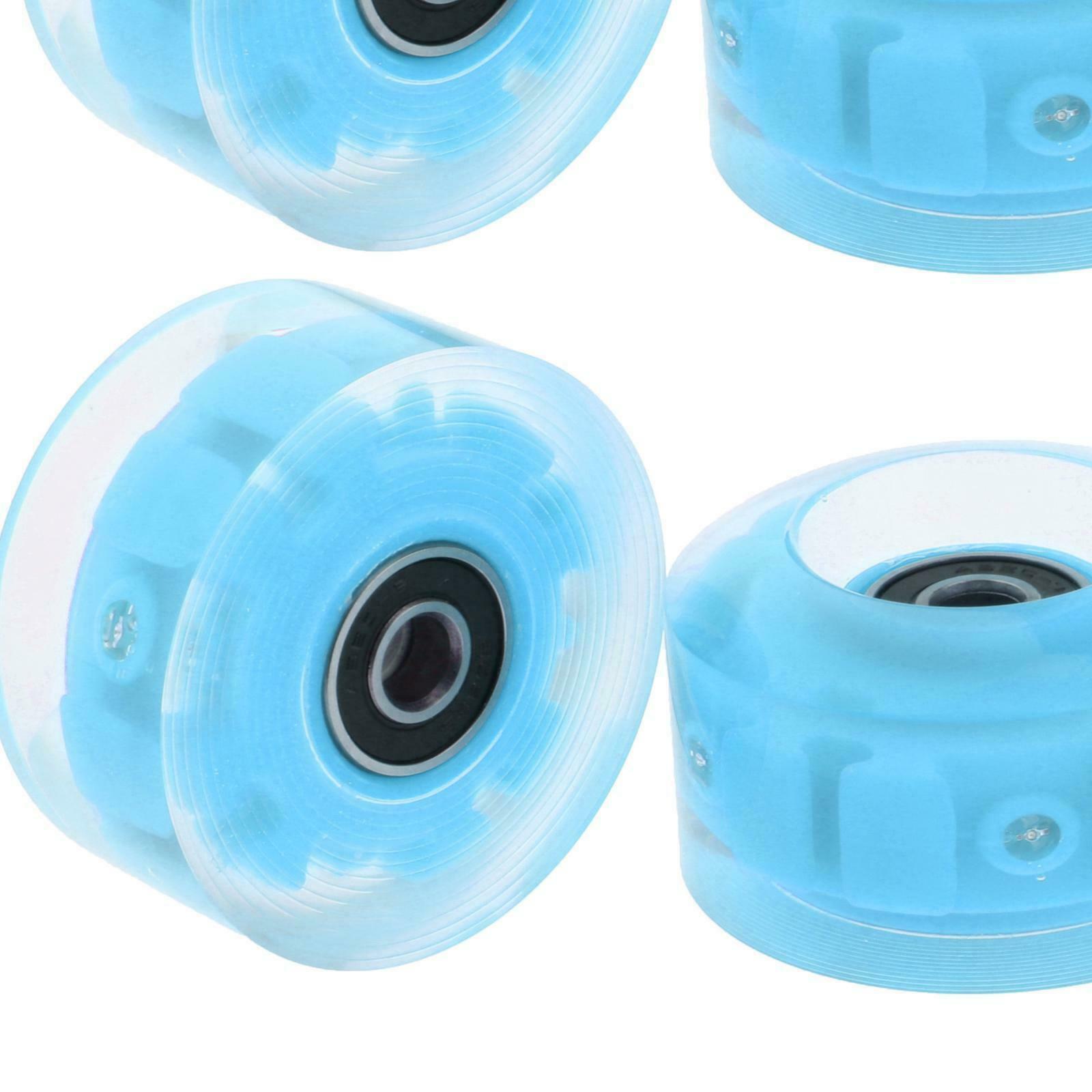 8 Pack LED Roller Skate Wheels Light Up with Bearings for Double Row Skating